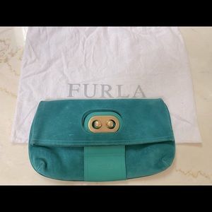 Furla suede clutch
